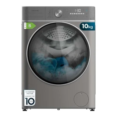 Immagine di Cecotec Lavatrice Asciugatrice Carico frontale 10 6 Kg Bolero Wash&amp;Dry 10680 Inverter Steel B. 1400 giri/min, 16 programmi, motore Plus, SteamMax, OnSmart, Fuzzy Logic, SpaCare e rilevatore