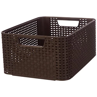 Immagine di Curver 205844 Contenitore in polipropilene, aspetto vimini, M