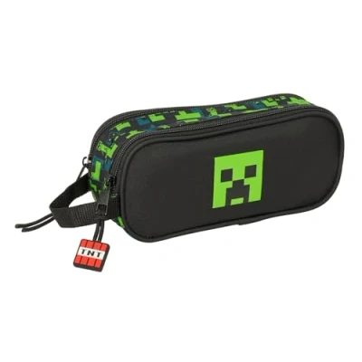 Immagine di Safta Minecraft TNT astuccio doppio bambino, per bambini, ideale bambini in età scolastica, comodo e versatile, qualità resistenza, 21 x 6 8 cm, multicolore, M, Casual