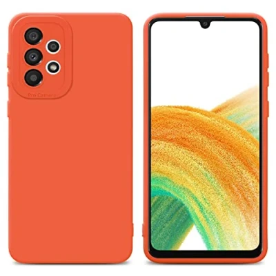 Immagine di Cadorabo Custodia compatibile con Samsung Galaxy A32 4G in FLUID ARANCIONE Coperchio protettivo silicone TPU flessibile