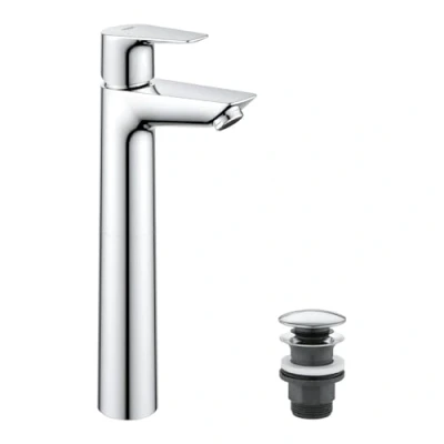 Immagine di Grohe Start Edge Miscelatore Monocomando per Lavabo a Bacinella Taglia XL, Cromo, Con piletta clic clac, Installazione veloce, 23777001