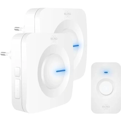 Immagine di ELRO DB3000 Set campanello Senza fili 2x Plug in/Ricevitore in batteria Bianco
