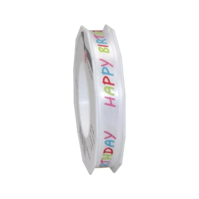 Immagine di Präsent Nastro cablato, Raso, Argento, 15 mm Width, 20 m Length, unità