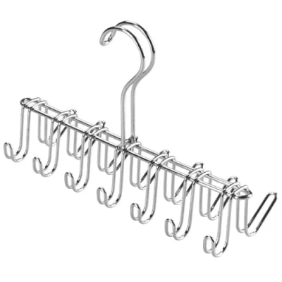 Immagine di iDesign Organizer armadio con 14 ganci, Portacravatte piccolo in metallo cromato, Porta cinture ideale per cravatte e accessori, argento