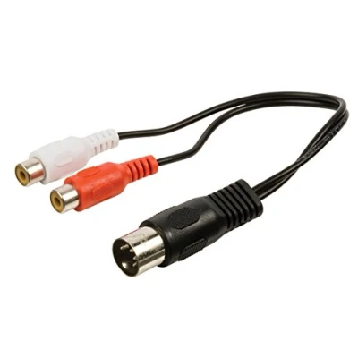 Immagine di Valueline Cavo adattatore audio DIN a 5 pin maschio 2 RCA femmina, 0,2 m, colore: Nero
