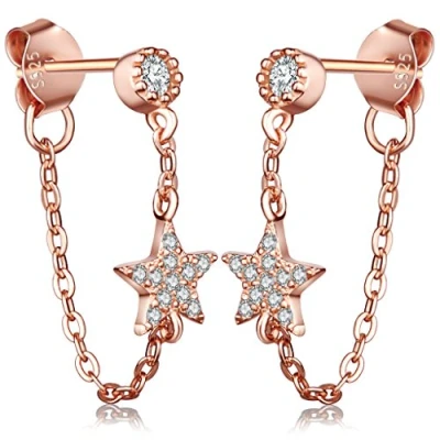 Immagine di Infinite U elegante stella orecchini in Argento Sterling 925 con zirconi gocce per donna/ragazza, colore: