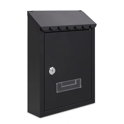 Immagine di Assorted Collections cassetta delle lettere da parete, in acciaio zincato, chiudibile a chiave, con 2 chiavi, resistente alle intemperie, 21 x 30 7 cm (nero)
