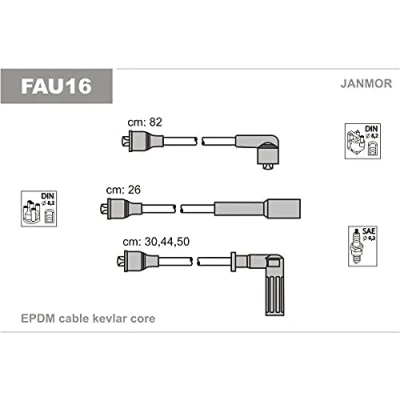 Immagine di JANMOR FAU16 Kit Cavi Accensione FIAT: Uno Hatchback, Regata Sedan, LANCIA: DELTA 1