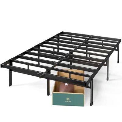 Immagine di Zinus Justin letto 120x190 cm Struttura 36 di Altezza con contenitore sotto il a piattaforma in metallo Nero