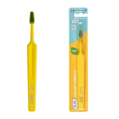 Immagine di TePe Colour Compact, spazzolino compatto con setole Extra Soft, Giallo, 1 pz x confezione