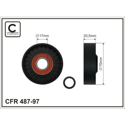 Immagine di CAFFARO 487 97 Rullo Tendicinghia VOLVO: V40 Hatchback, V50, C70 2 Cabriolet, FORD: Focus 2, KUGA 1