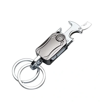 Immagine di NC Portachiavi,Portachiavi uomo,Portachiavi multifunzione,Portatile Portachiavi Resistente Personalizzato per Apribottiglie,Filatore Punta delle Dita, Lega di Zinco.