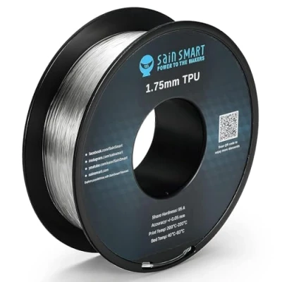 Immagine di SainSmart Clear Flexible TPU 3D Printing Filament, 1.75 mm, 0.8 kg, Dimensional Accuracy +/ 0.05 mm