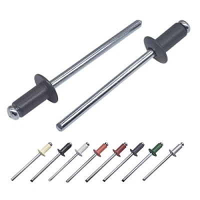 Immagine di Marcopol Confezione da 100 rivetti ciechi verniciati, 4,0 x 8 mm, testa a cupola, DIN 7337, rivetto in alluminio e mandrino acciaio, Pop (100, grigio antracite RAL 7016)