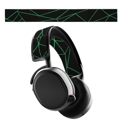 Immagine di kwmobile Copri Cuffie Compatibile con SteelSeries Arctis 7 / 9 9X PRO Archetto Fascia di Ricambio in Nylon Banda Elastica Accessori Gaming nero/verde fluorescente