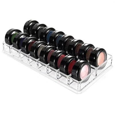 Immagine di Luxspire Organizer per Ombretto, Contenitore Ombretti, Porta Trucchi, Cosmetici, Ombretti in Acrilico con 16 Scomparti, Scatola Makeup Ombretto Rossetto Trasparente