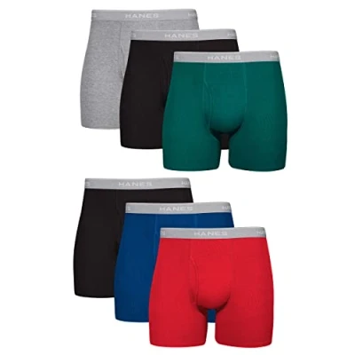 Immagine di Hanes, boxer da uomo, senza etichetta, con girovita Comfortsoft Assorted X Large