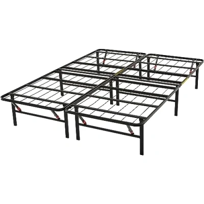 Immagine di Amazon Basics Base pieghevole per materasso, si monta senza attrezzi, con spazio di conservazione sottostante, Nero, 140 x 200 35.5 cm