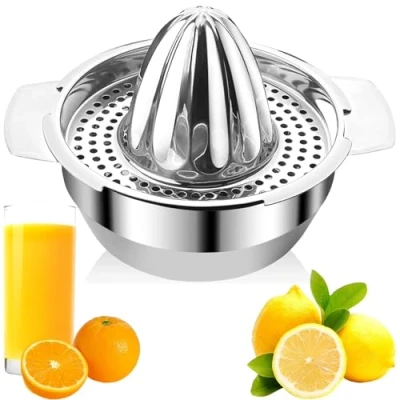 Immagine di Spremiagrumi Manuale 400ml, Spremi Agrumi Lavabile In Lavastoviglie Con Contenitore Di Raccolta, Limone Facile Da Pulire Per Limoni, Arance, Lime
