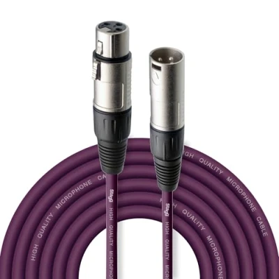 Immagine di Stagg Presa Microfono di Alta Qualita XLRf to XLRm, 6m, Viola