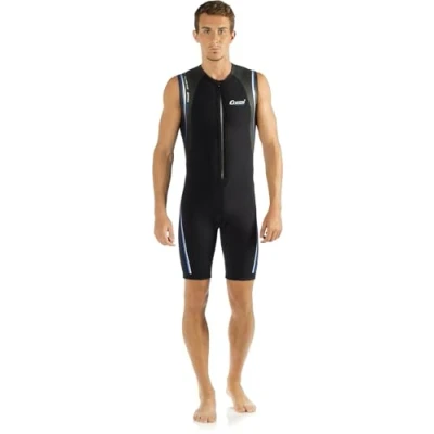 Immagine di Cressi Termico Man Wetsuit 2 mm, Muta Shorty in Neoprene High Stretch Uomo, Nero/Blu, S/2