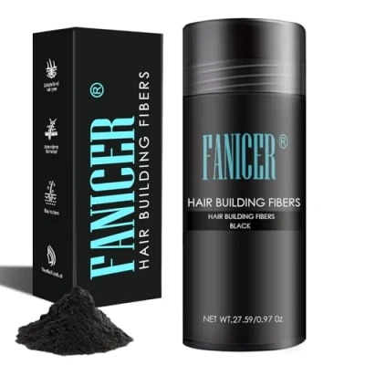 Immagine di Fibre capelli 27.5g,per l&#039;infoltimento dei capelli,Hair Fiber per più spessi e pieni in pochi secondi,Nero