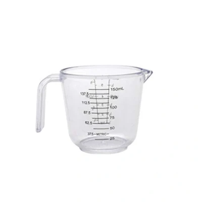 Immagine di dragonaur home decor 150/300/600ml Manico Impilabile Plastica Misurini Acqua Latte Uovo Scala Tazza di Misurazione con Beccuccio Trasparente 150ml