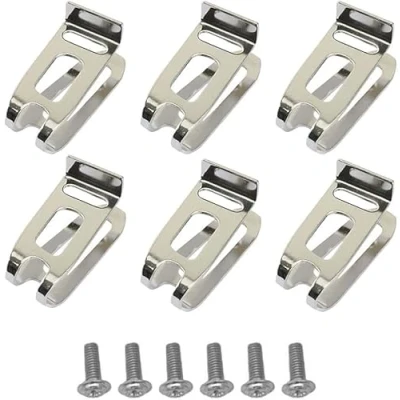Immagine di Gancio di ricambio per cintura, 6 pezzi, in acciaio inox, trapano, con viti, compatibile trapani a batteria Makita 18V LXT