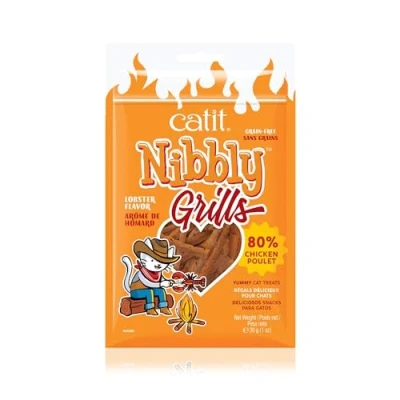 Immagine di Catit Nibbly Grills Strisce da masticare per gatti in feltro di pollo con hummer, 30 g