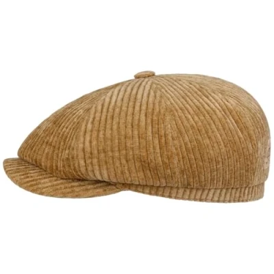 Immagine di Stetson Coppola Hatteras Corduroy Jersey Uomo Made in The EU Berretto Newsboy Cappello Piatto con Visiera, Fodera Inverno Autunno/Inverno L (58 59 cm) Cammello