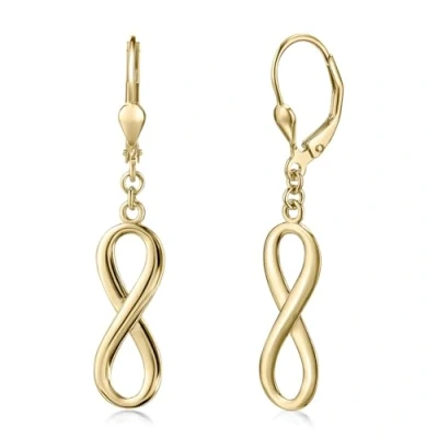 Immagine di Materia, orecchini da donna con simbolo dell&#039;infinito, in argento 925, lunghezza 40 mm, argento, oro rosa, Placcato e oro, colore: gold, cod. SO 249
