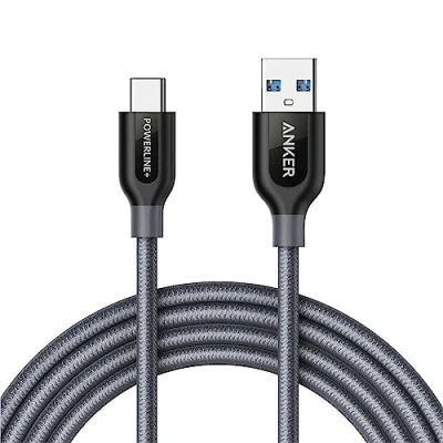 Immagine di Anker Powerline+ Cavo USB C A 3.0 (180cm) GARANZIA VITA Super Resistente per i Dispositivi dotati di tipo tra cui Samsung Galaxy Note 8, S8, S8+, S9, MacBook, Sony XZ, LG V20, e Altri