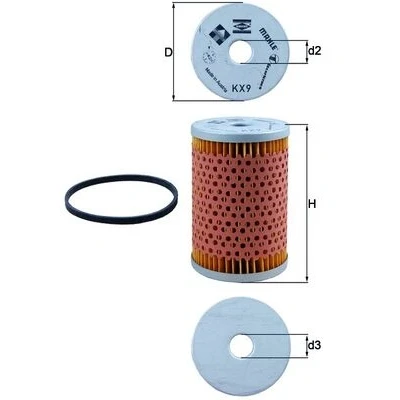 Immagine di MAHLE ORIGINAL KX 9D filtro Carburante Cartuccia PEUGEOT: 205 II Hatchback, I 309 CITROËN: XM CX 2
