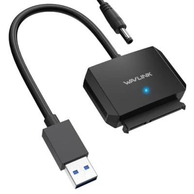 Immagine di WAVLINK Cavo Adattatore da USB3.0 A SATA III per Disco Rigido, Convertitore USB 5Gbps, Connettore Rigido Esterno HDD/SSD 2,5&quot;/3,5&quot;, di Alimentazione Incluso