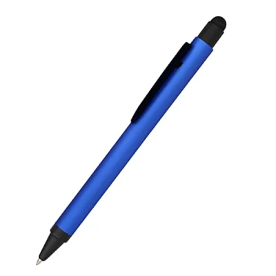 Immagine di Online penna a sfera in alluminio blu, alluminio, sostituibile, inchiostro nero, con funzione softtouch, touchscreen, 1 pezzo