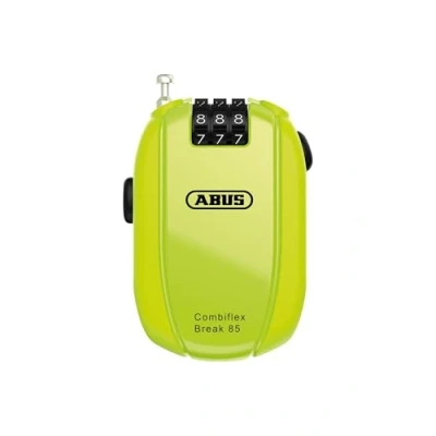 Immagine di Abus, antifurto a cavo ABUS Combiflex, per la sicurezza di sci, caschi, passeggini e bagagli, Trip 85, lunghezza 85 cm, spessore 3 mm, con codice numerico, giallo