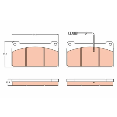 Immagine di TRW GDB5074 Kit pastiglie freno Con contatto segnalazione usura