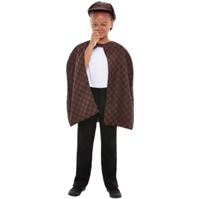 Immagine di SMIFFYS Kit da detective, Marrone, con mantello, cappello, e lente d&#039;ingrandimento