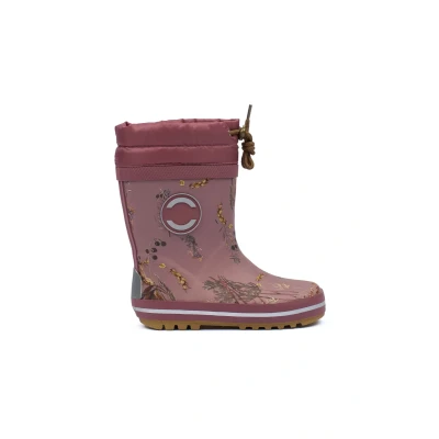 Immagine di Mikk line Stivali da pioggia per bambini con calda imbottitura, impermeabili, ragazzi e ragazze, in gomma termica antivento, dettagli riflettenti, Rosa, 22 EU