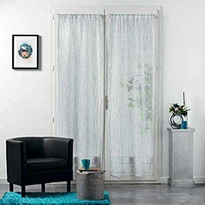 Immagine di Douceur d&#039;Intérieur Coppia diritta passaggio asta 2 x 70 200 cm vela sabbia applique filiana bianca