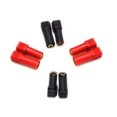 Immagine di YoWoo Power 4 Coppie Amass XT150 Adattatore Connettore Maschio Femmina Plug 6mm Oro Banana Bullet Set per Batteria ESC e Cavo di Carica