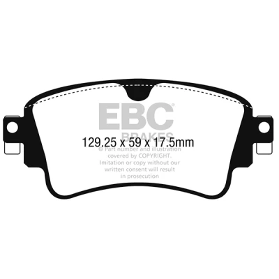 Immagine di EBC Brakes DP22254 Kit pastiglie freno Assale posteriore AUDI: A6 C7 Avant, A4 B8 B9 Avant