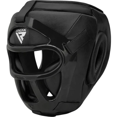 Immagine di RDX Caschetto Boxe Griglia MMA Allenamento, Maya Hide Pelle Headgear, Professionale Pugilato Protezione Casco per Kick Boxing Sparring Muay Thai Arti Marziali Grappling Taekwondo Karate