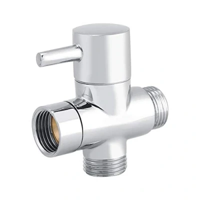 Immagine di Valvola deviatrice, per Bagno doccia a 3 Vie G1/2 &#039;&#039; Deviatore Forma di T ricambio sistema Soffione Mano e Testa Spruzzo Fissa