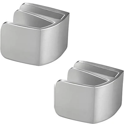 Immagine di Gedotec Maniglia per porta in vetro, porte 2 pezzi, spessore vetro 4 6 mm, colore: argento opaco