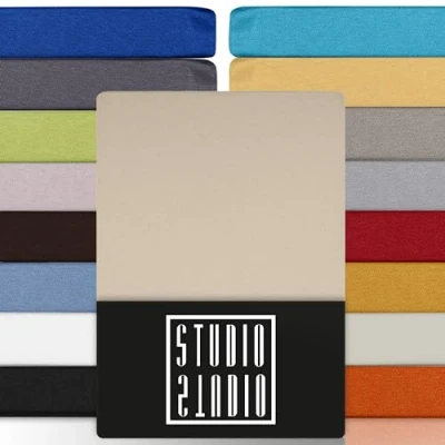 Immagine di STUDIO Basic Lenzuolo con angoli una piazza e mezza 120 x 200 cm, 100% cotone pettinato, Oeko TEX 100, Lenzuola sotto elasticizzati, materasso di altezza 15 25 120x200cm Crema