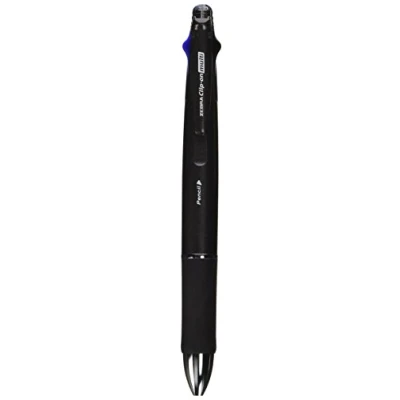 Immagine di Zebra B4SA2 Clip on multi 1000 penna multifunzione (0,7 mm nero, blu, rosso e verde + 0,5 matita meccanica) fusto nero