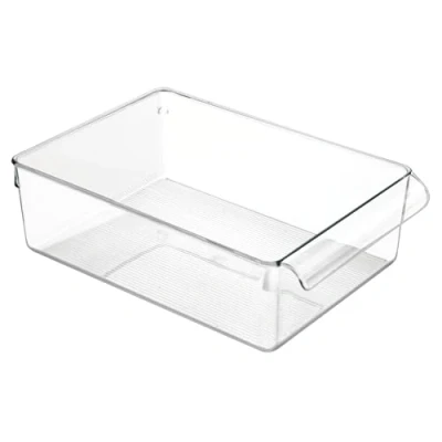 Immagine di iDesign Organizer cucina con manico, Grande contenitore in plastica senza coperchio, Scatola ideale per cassetti, dispensa e molto altro, trasparente