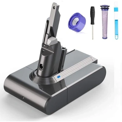 Immagine di FLYLINKTECH Batteria di Ricambio per Dyson V7 SV11, 6000mAh Li ion con 2 Filtri Compatibile Animal, Motorhead, Trigger, Car+Boat, Fluffy, Absolute