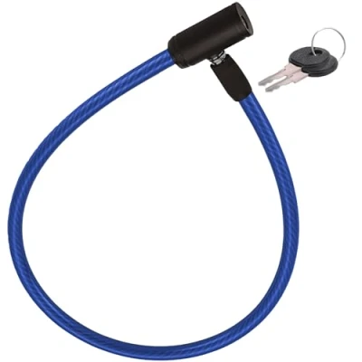 Immagine di Lucchetto per monopattino elettrico rinforzato con cavo 60 cm in acciaio resistente sistema di chiusura a chiave Sicurezza avanzata, durevole e facile da usare, protezione antifurto efficace (blu)